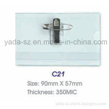 Clear PVC ID Card Holder with Clip (YD-9)